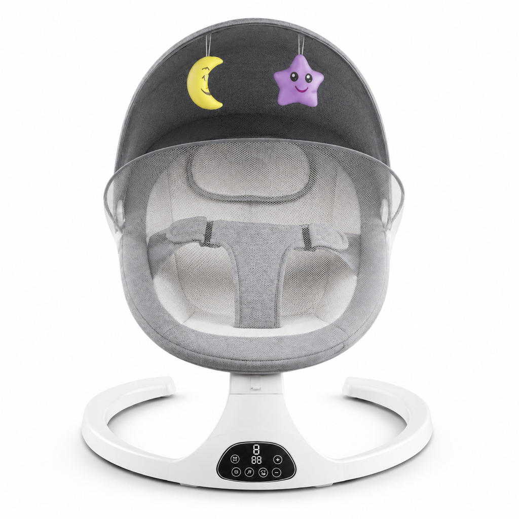 Berceau Bébé Électrique Berçant avec Musique Bluetooth et Moustiquaire