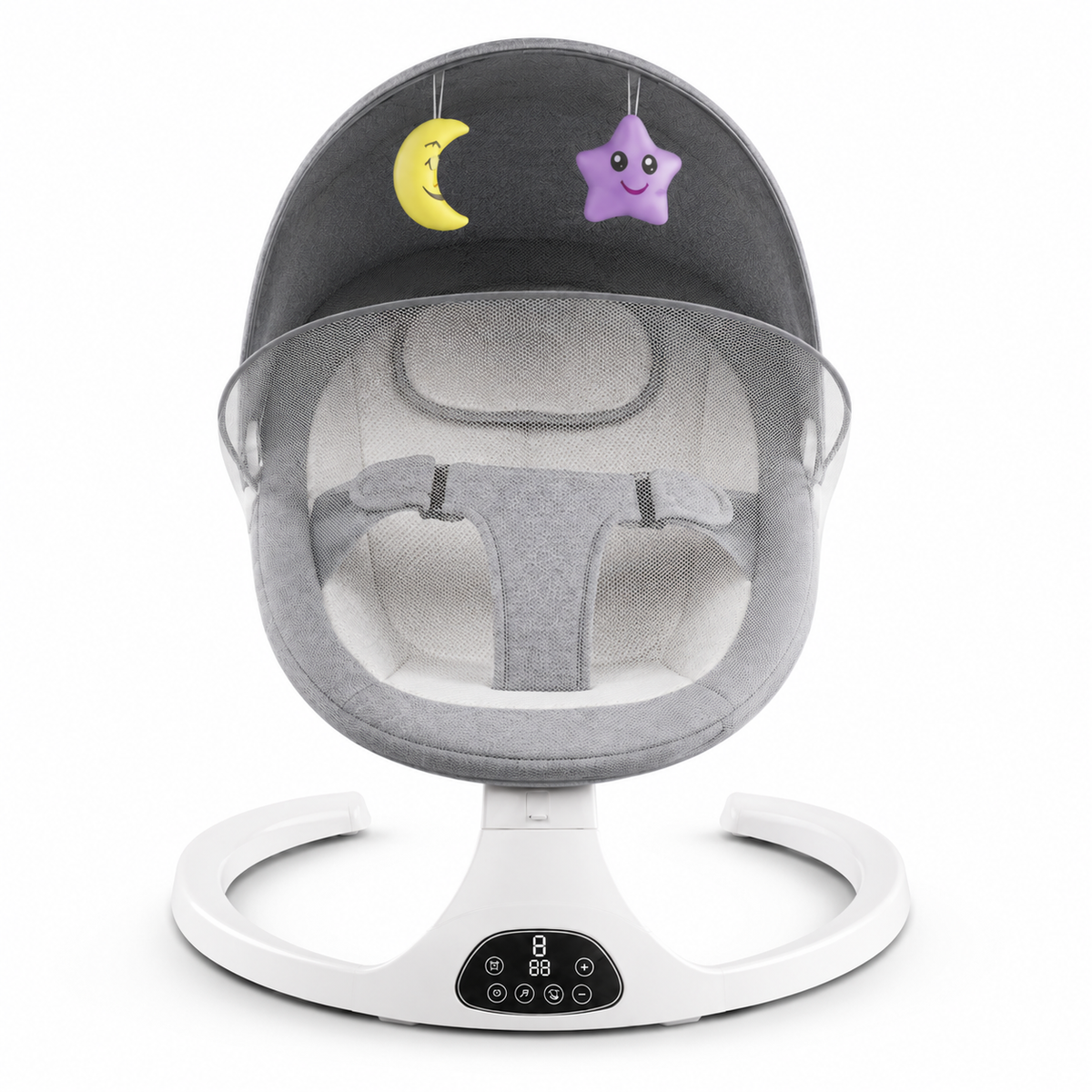Berceau Bébé Électrique Berçant avec Musique Bluetooth et Moustiquaire