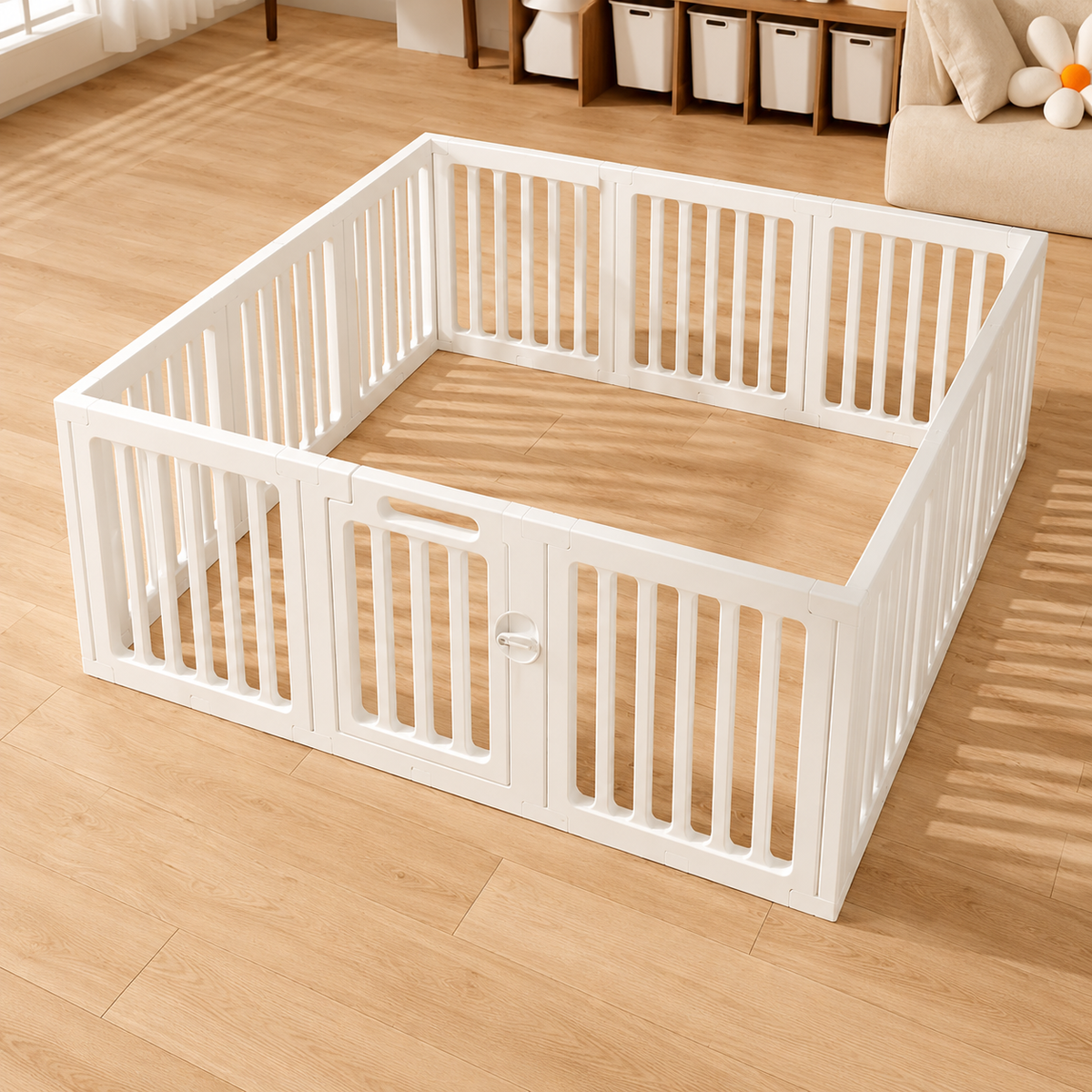 Parc Bébé Pliable avec Barrière de Sécurité Modulable