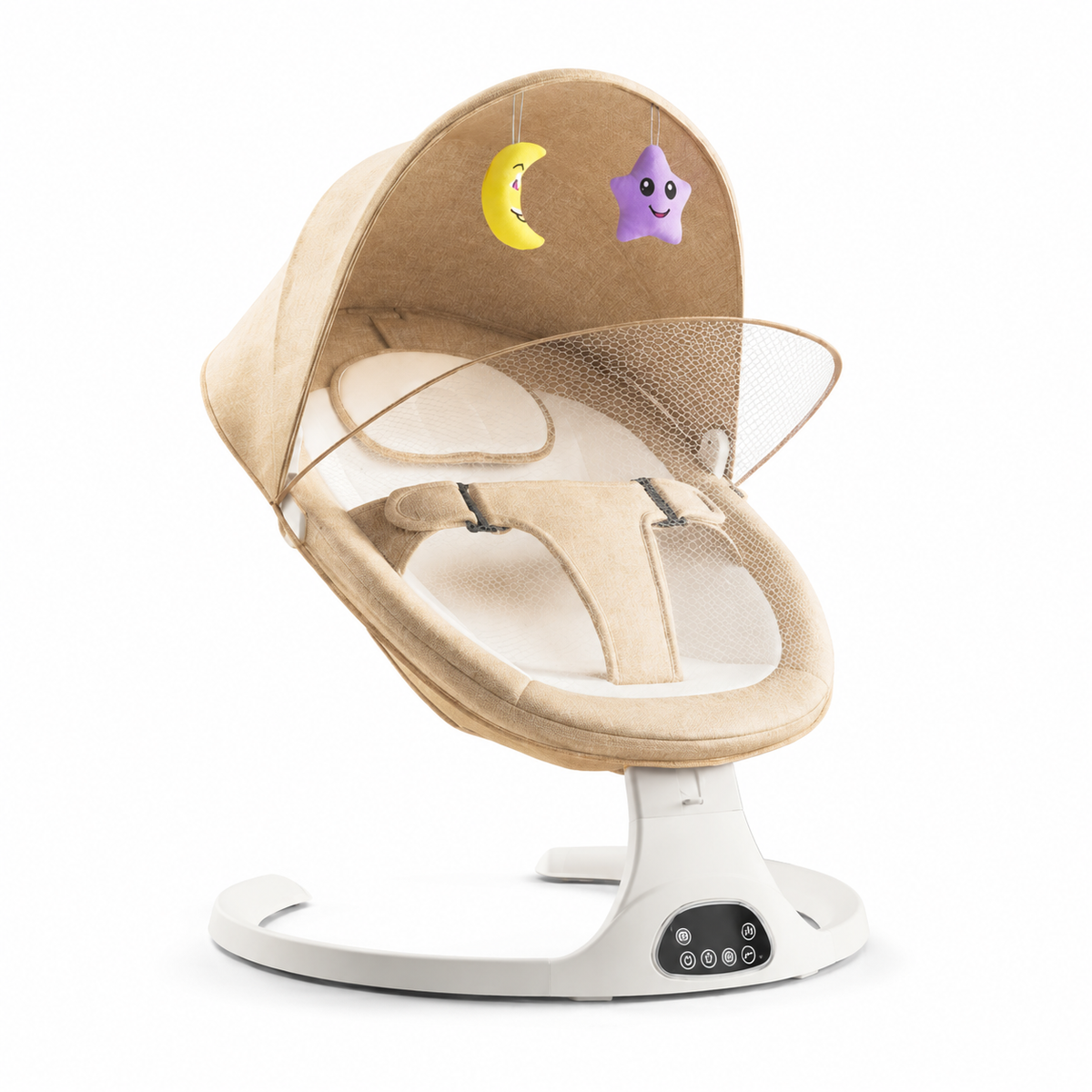 Berceau Bébé Électrique Berçant avec Musique Bluetooth et Moustiquaire