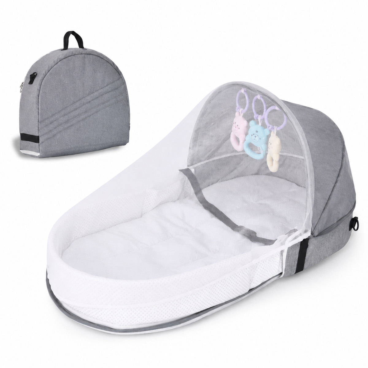 Nid de Voyage Bébé Pliable avec Moustiquaire