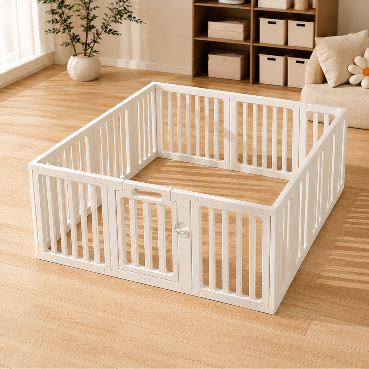 Parc Bébé Pliable avec Barrière de Sécurité Modulable