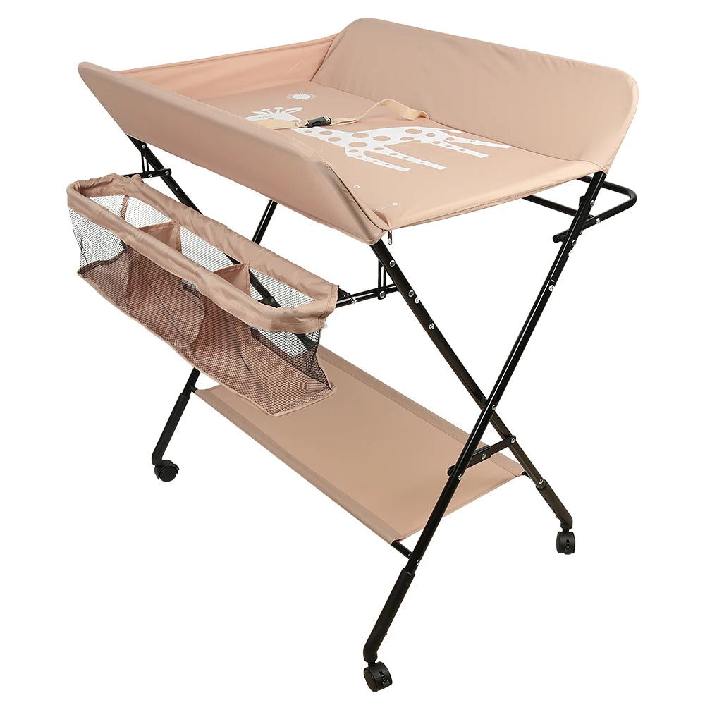 Table à Langer Pliable à Roulettes avec Panier de Rangement - photo 8
