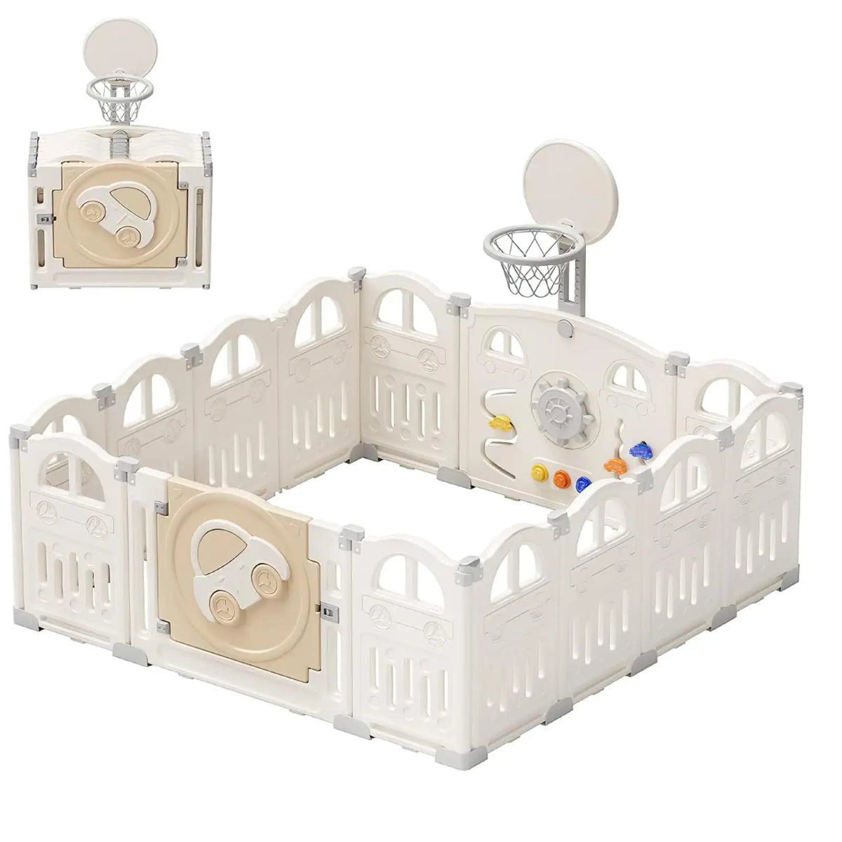 Parc Bébé Pliable en Plastique Grand Espace de Jeu - photo 7