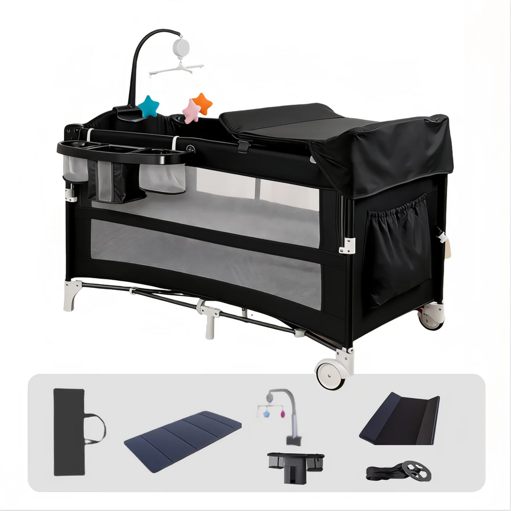 Berceau Bébé Pliable Multifonction avec Table à Langer - photo 10