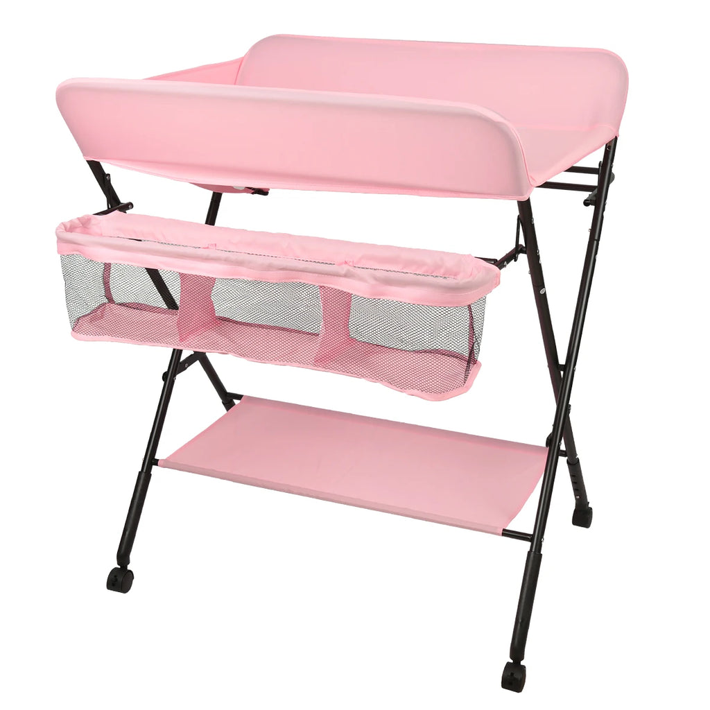 Table à Langer Pliable à Roulettes avec Panier de Rangement - photo 10