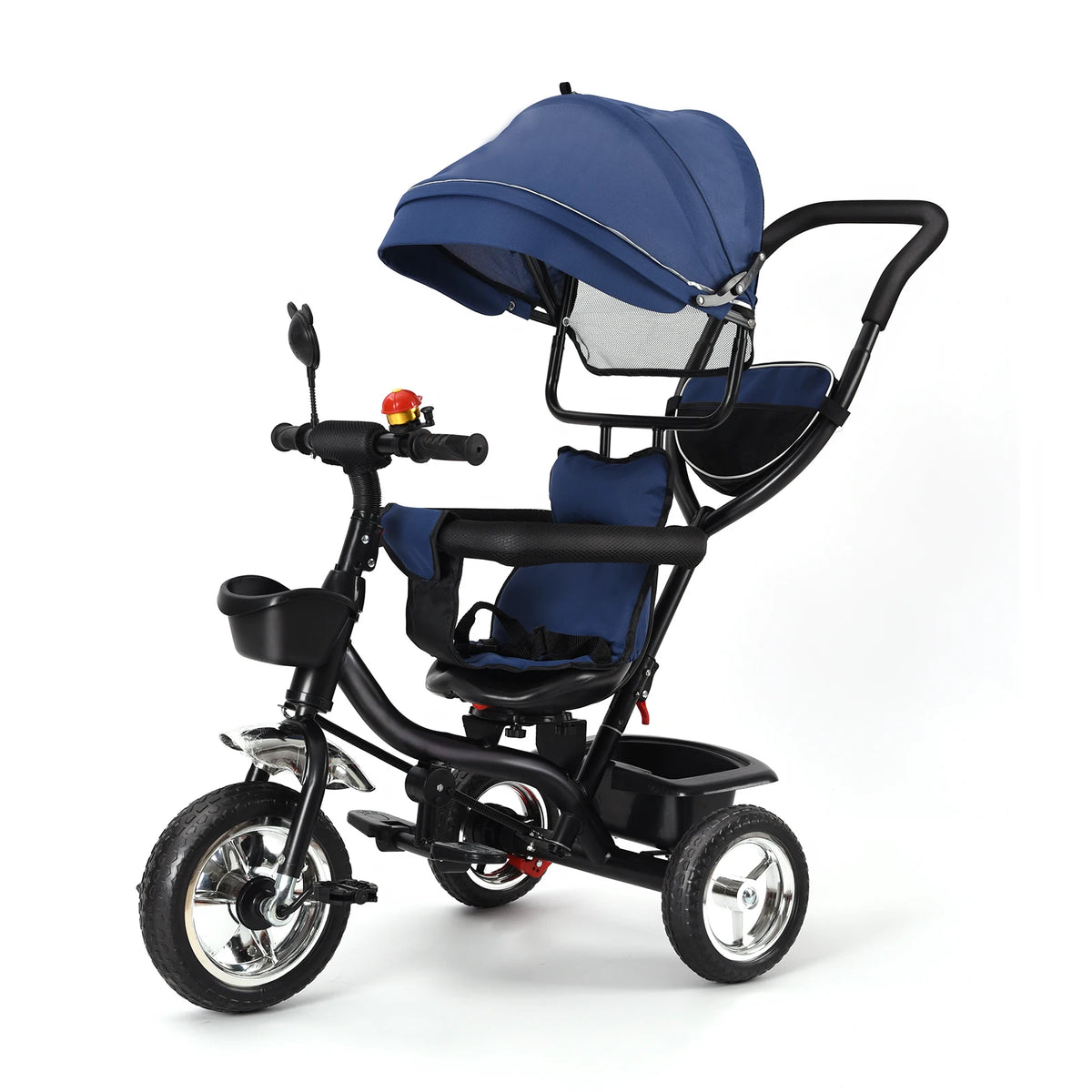Poussette Vélo Tricycle avec Barre de Poussée