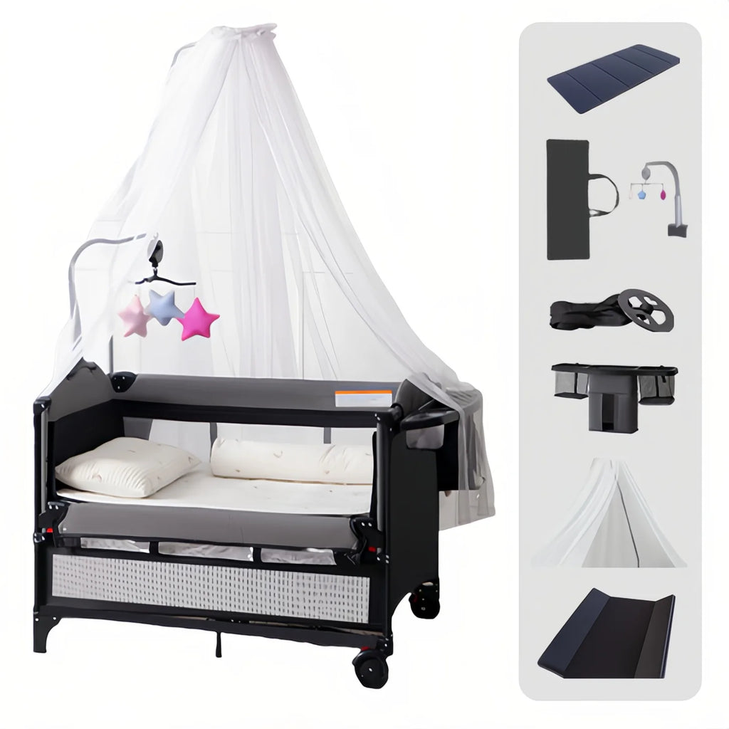 Berceau Bébé Pliable Multifonction avec Table à Langer - photo 7