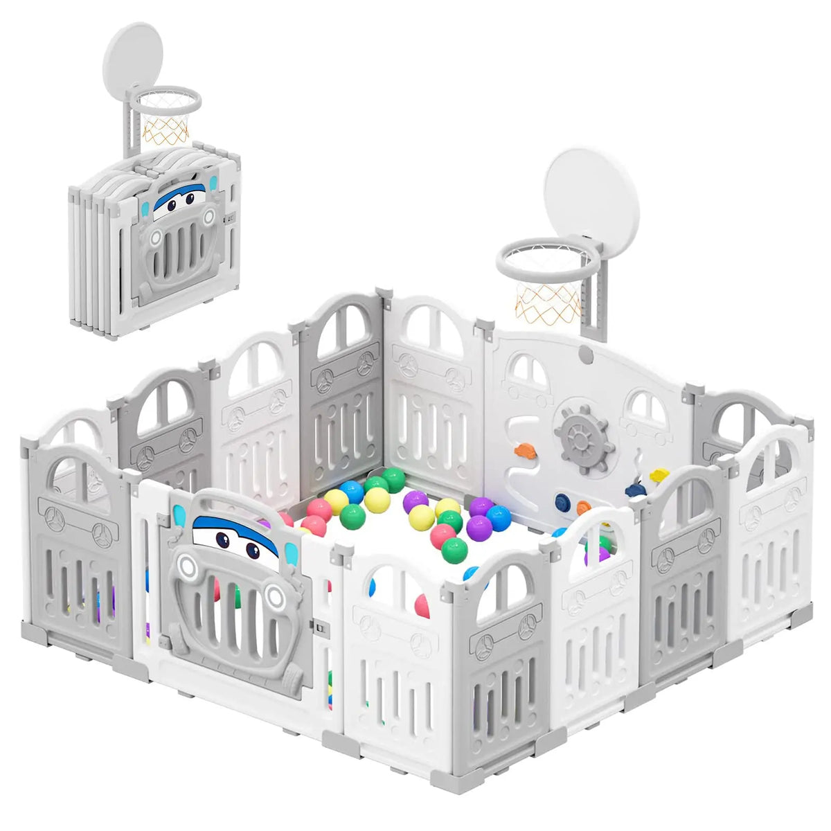 Parc Bébé Pliable en Plastique Grand Espace de Jeu