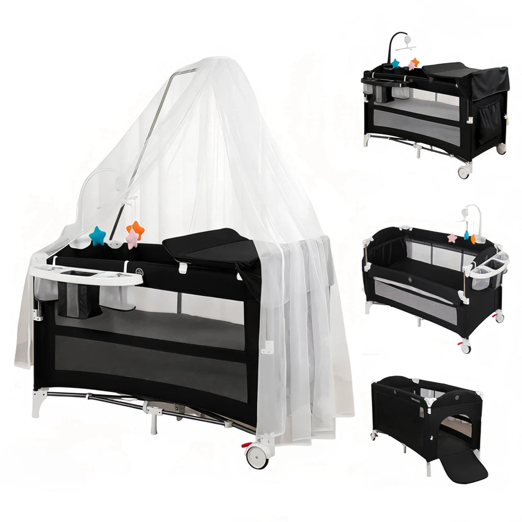 Berceau Bébé Pliable Multifonction avec Table à Langer - photo 9
